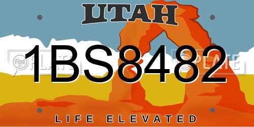 1BS8482 Utah License Plate
