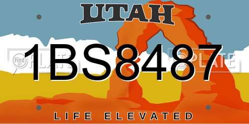 1BS8487 Utah License Plate