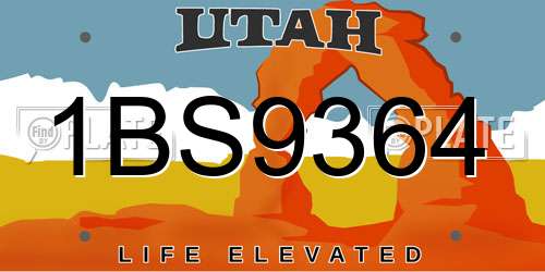1BS9364 Utah License Plate