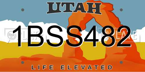 1BSS482 Utah License Plate