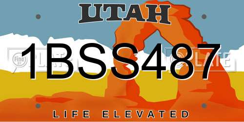 1BSS487 Utah License Plate