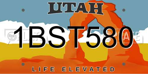 1BST580 Utah License Plate
