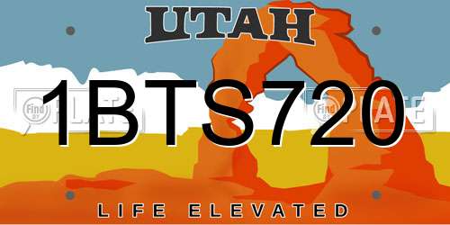 1BTS720 Utah License Plate