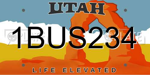 1BUS234 Utah License Plate