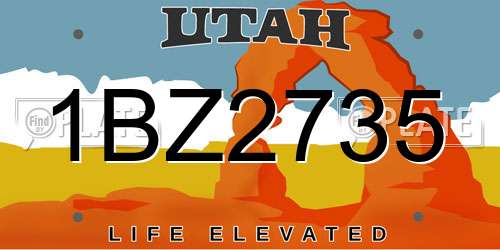1BZ2735 Utah License Plate