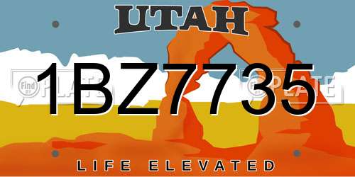 1BZ7735 Utah License Plate