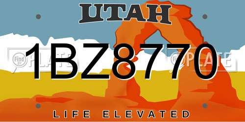 1BZ8770 Utah License Plate