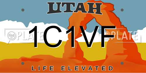 1C1VF Utah License Plate