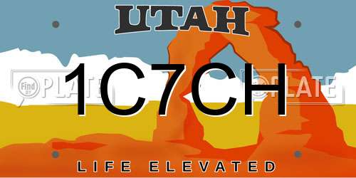 1C7CH Utah License Plate