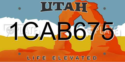 1CAB675 Utah License Plate