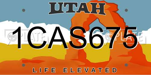 1CAS675 Utah License Plate