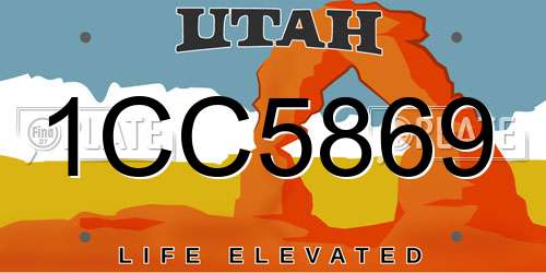 1CC5869 Utah License Plate