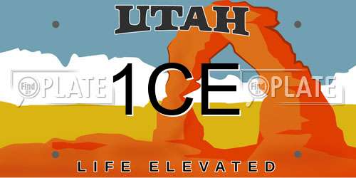 1CE Utah License Plate