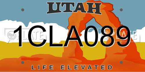 1CLA089 Utah License Plate