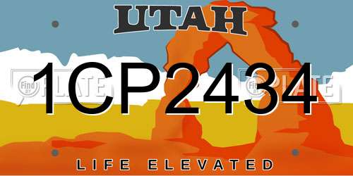 1CP2434 Utah License Plate