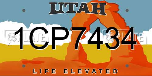 1CP7434 Utah License Plate