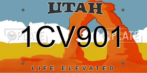 1CV901 Utah License Plate