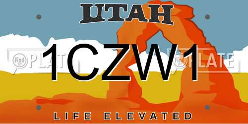 1CZW1 Utah License Plate