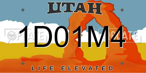 1D01M4 Utah License Plate