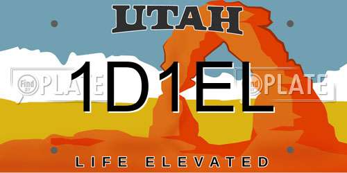 1D1EL Utah License Plate