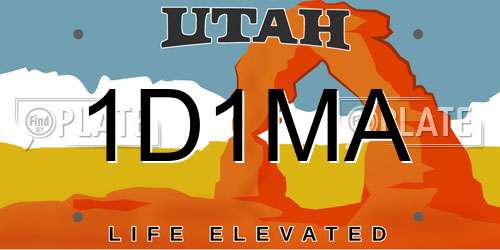 1D1MA Utah License Plate