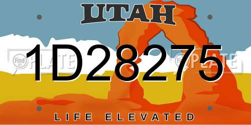 1D28275 Utah License Plate