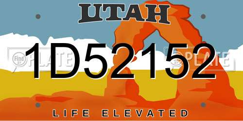 1D52152 Utah License Plate