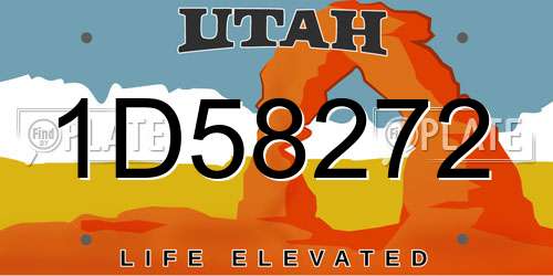 1D58272 Utah License Plate