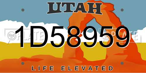 1D58959 Utah License Plate