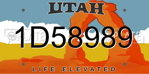 1D58989 Utah License Plate