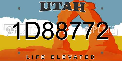 1D88772 Utah License Plate