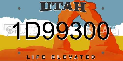 1D99300 Utah License Plate
