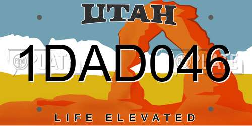 1DAD046 Utah License Plate
