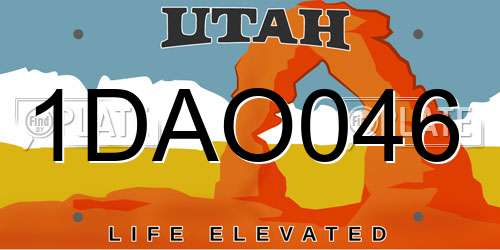 1DAO046 Utah License Plate