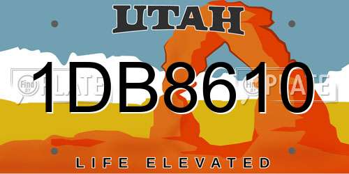 1DB8610 Utah License Plate