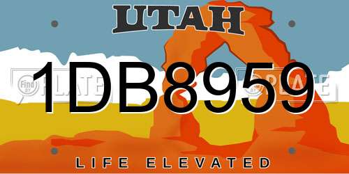 1DB8959 Utah License Plate