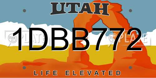 1DBB772 Utah License Plate