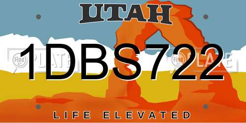1DBS722 Utah License Plate