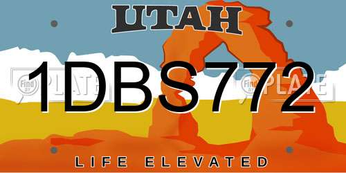 1DBS772 Utah License Plate