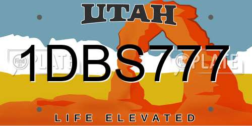 1DBS777 Utah License Plate