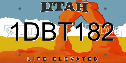 1DBT182 Utah License Plate