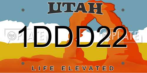 1DDD22 Utah License Plate