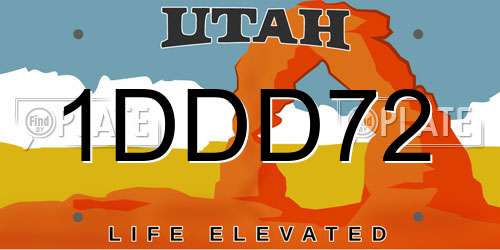 1DDD72 Utah License Plate