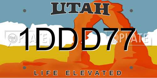 1DDD77 Utah License Plate