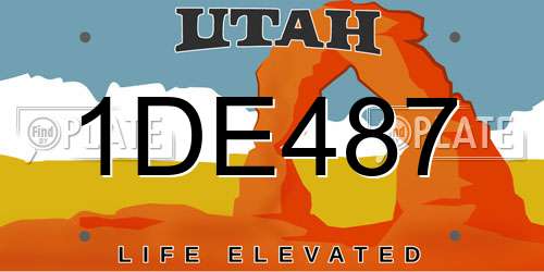 1DE487 Utah License Plate