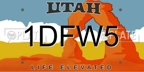 1DFW5 Utah License Plate