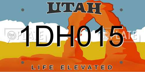 1DH015 Utah License Plate