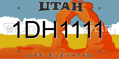 1DH1111 Utah License Plate