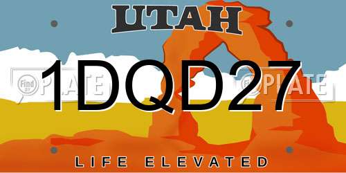 1DQD27 Utah License Plate