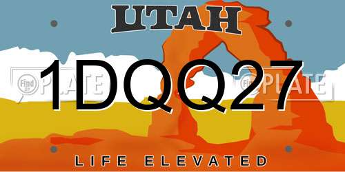 1DQQ27 Utah License Plate